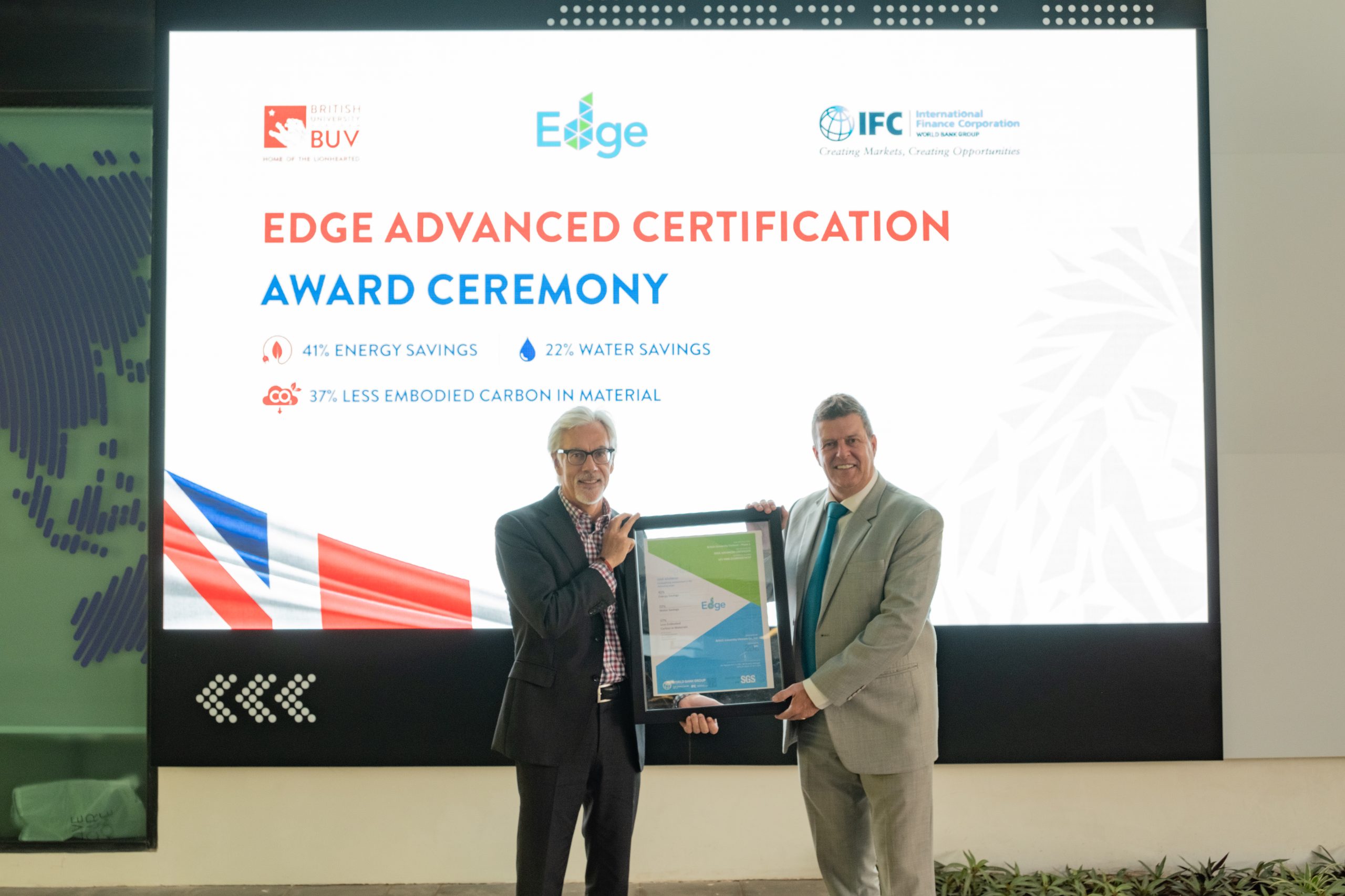 BUV to achieve the prestigious global EDGE green building certification