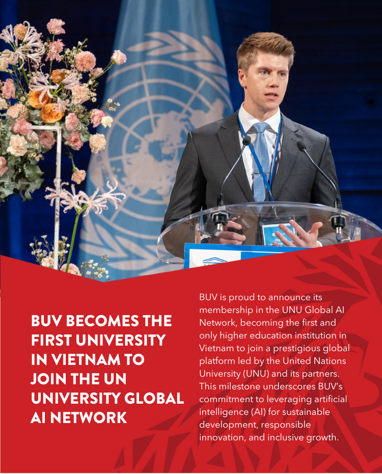 BUV becomes the first and only university in Vietnam to join the UN University Global AI Network